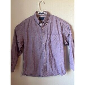 PENDLETON Men's Shirt L Purple OXFORD Cloth Long Sleeve 100% Cotton Wooden Mills
